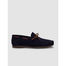 Cabani %100 Hakiki Deri Lacivert Süet Erkek Loafer