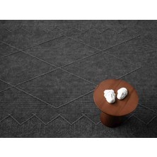 Carpetrium Home Antique Mnc Antrasit Grey - Dört Tarafı Saçaklı Pamuklu Yıkanabilir Kilim