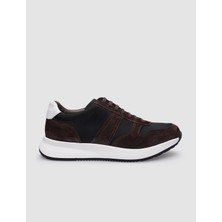 Cabani %100 Hakiki Deri Kahverengi Süet Bağcıklı Erkek Sneaker