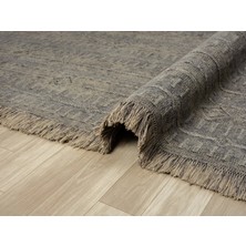 Carpetrium Home Antique Trk Stone - Dört Tarafı Saçaklı Pamuklu Yıkanabilir Kilim