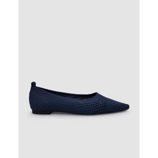 Cabani Petrol Mavisi Triko Kadın Sivri Burun Babet