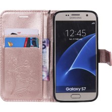 Samsung Galaxy S7 Flip Kickstand Pu Deri Kart Yuvası Standı ile (Yurt Dışından)