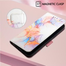 Tecno Spark 10 Pro Mermer Desen Kickstand Pu Deri Cüzdan Için Kılıf (Yurt Dışından)