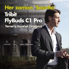 Tribit FlyBuds Gri C1 Pro Hibrit ANC AUDIODO IPX4 5.0 Bluetooth Kulak İçi Kulaklık