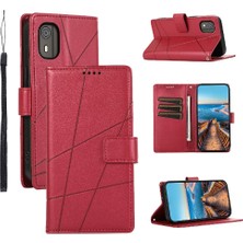 Nokia C02 Kickstand Darbeye Şok Emici Üç Kart Için Flip Case (Yurt Dışından)