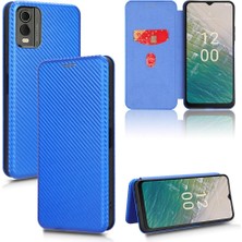 Nokia C32 Deri Folio Flip Case Kart Ekleme Manyetik Fiber Için Kılıf (Yurt Dışından)