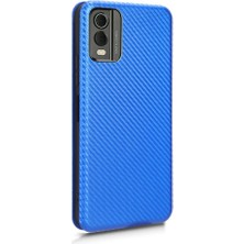 Nokia C32 Deri Folio Flip Case Kart Ekleme Manyetik Fiber Için Kılıf (Yurt Dışından)