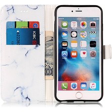 Iphone 6 Için Flip Case/6s Pu Deri Cüzdan Mermer Desen Tam Koruma (Yurt Dışından)