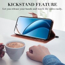 Kart Yuvası Standı ile Realme 12 Pro Artı Pu Deri Kılıf Kickstand Çevirin (Yurt Dışından)