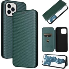 IPhone 14 Için Kılıf Artı Deri Folio Flip Case Manyetik Karbon Fiber (Yurt Dışından)