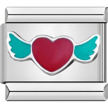 İtalyan Charm Bileklik Italyan Charm Kanatlı Kalp