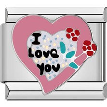 İtalyan Charm Bileklik Italyan Charm Heart Iloveyou