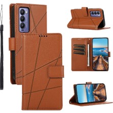 Tecno Camon 18P Kickstand Şok Emici Darbeye Dayanıklı Üç Için Flip Case (Yurt Dışından)