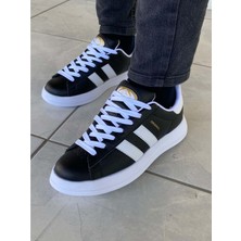 Pabuçhan Ayakkabı  1152 Erkek Sneakers Spor Ayakkabı  - Siyah Beyaz - 40 - BTMK01152-SIYAH Beyaz-40