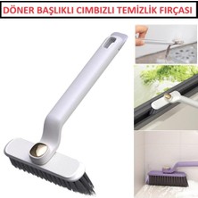 Optapro Fırça Döner Başlıklı Temizlik Fırçası Cımbızlı Mutfak Banyo Temizleme Fırçası