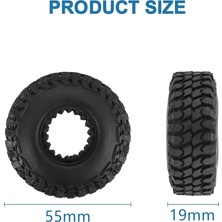 Blueleskyy 4 Adet 55MM 1.0 Inç Beadlock Jant Lastik Lastik Lastik 1/18 1/24 Rc Paletli Araba Traxxas TRX4M Eksenel SCX24 FCX24,3 (Yurt Dışından)