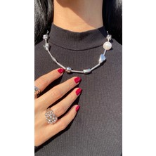 Atelier Licia Inci Detaylı Asimetrik Taşlı Kolye