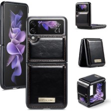 Samsung Galaxy Z Flip Case 3 5g Çılgın At Pu Deri Kart (Yurt Dışından)