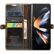 Samsung Galaxy Z Için Flip Case Fold 3 5g Kart Tutucu Retro Cüzdan Kapak (Yurt Dışından)