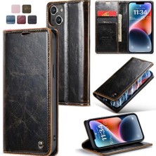 Iphone 14 Için Flip Case Artı Retro Cüzdan Kapak Çılgın At Pu Deri (Yurt Dışından)