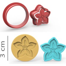Butedo Çiçek-1 - Kurabiye, Bisküvi, Kolye Ucu Kalıp Seti - 3 cm