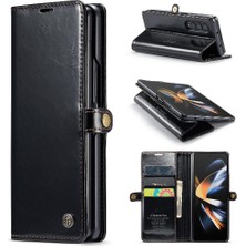 Samsung Galaxy Z Için Flip Case Fold 3 5g Kart Tutucu Retro Cüzdan Kapak (Yurt Dışından)