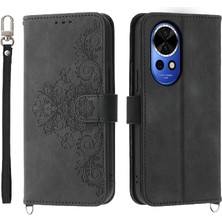 Huawei Nova 12 Için Flip Case Kabartmalı Bileklik Darbeye Çoklu Kart (Yurt Dışından)