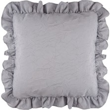 Evidea Soft Fırfırlı Kırlent - Gri - 42x42 cm
