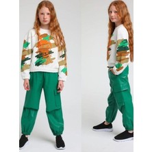 Escabel Kız Çocuk Arı Maya Baskılı Kamuflaj Sweatshirt