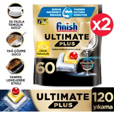 Finish Ultimate Plus Hepsi Bir Arada 120 Kapsül Limon Bulaşık Makinesi Deterjanı Tableti ( 60 x 2)