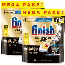 Finish Ultimate Plus Hepsi Bir Arada 120 Kapsül Limon Bulaşık Makinesi Deterjanı Tableti ( 60 x 2)