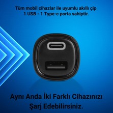 Ttec Süper Hızlı 3.1AMPER 1xusb ve 1x Type-C Araç Şarj Cihazı, 12/24V Çakmaklık Girişli Akım Korumalı