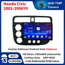 Conio Honda Civic 2002-2006YIL 4GB Ram 64GB Hafıza 9inç Araba Android Multimedya Carplay Navigasyon Cihazı