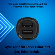 Ttec Süper Hızlı 3.1AMPER 2x USB Girişli Araç Şarj Cihazı, 12/24V Çakmaklık Girişli Akım Korumalı