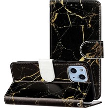 YH Mall Iphone 13 Mini Manyetik Mermer Desen Pu Deri Cüzdan Için Flip Case (Yurt Dışından)