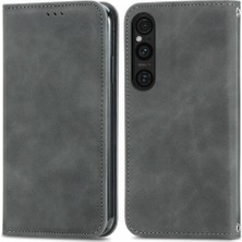 YH Mall Sony Xperia 1 V Için Flip Case Darbeye Basit Iş Deri Kılıf (Yurt Dışından)