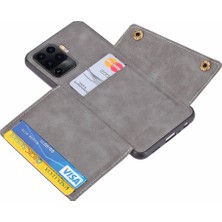 YH Mall Oppo Reno5 Lite Buit Için Cüzdan Kılıf Demir Kickstand Kart Tutucu Cüzdan (Yurt Dışından)