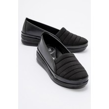 Ccway Kadın Biyeli Streç Ayakkabı SİYAH CİLT