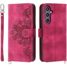 Mays Shop Samsung Galaxy S24 Bileklik Darbeye Dayanıklı Kabartmalı Çoklu Için Flip Case (Yurt Dışından)