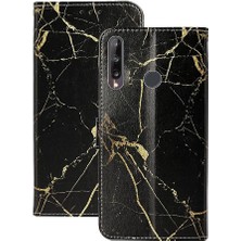 Mays Shop Huawei Y7P Pu Deri Cüzdan Için Flip Case Tam Koruma Mermer Desen (Yurt Dışından)