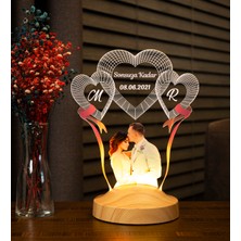 Sevgililere Özel Resimli Yıldönümü Hediyesi, Fotoğraflı Aşk Hediyesi 3D Led Lamba, Fotoğraflı Sevgililer Günü 14 Şubat Hediyesi Gece Lambası