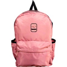 Glanart 3 Gözlü Su Geçirmez Full Astarlı Ortaokul ve Lise Çantası Çift Taban Düz Pembe