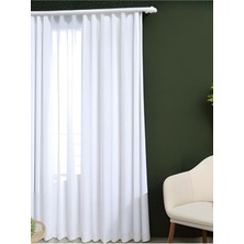 Mebelport Curtain Blackout Karartma 1/2 Pileli Fonluk Beyaz Renk