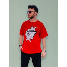 Zy Khan Whale Baskılı Oversize T-Shirt