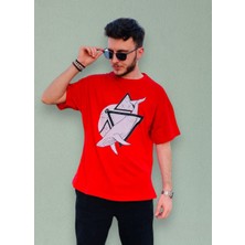 Zy Khan Whale Baskılı Oversize T-Shirt