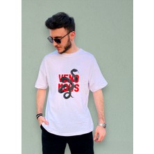 Zy Khan Snake Baskılı Oversize T-Shirt