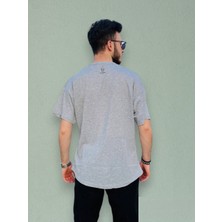 Zy Khan Always Readybaskılı Gri Oversize T-Shirt