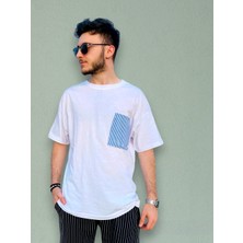 Zy Khan Cepli Beyaz Oversize T-Shirt