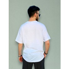 Zy Khan Cepli Beyaz Oversize T-Shirt