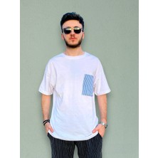 Zy Khan Cepli Beyaz Oversize T-Shirt